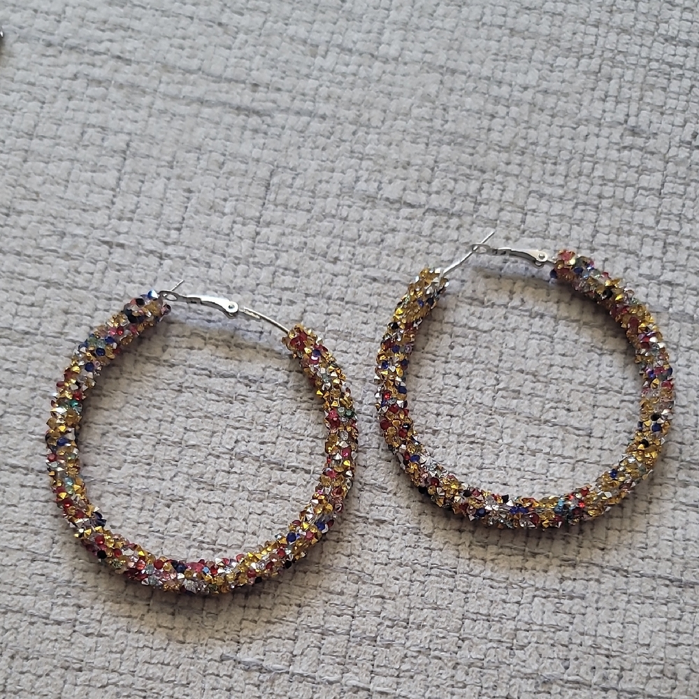 Boutique Colorful Large Hoop Earrings ❤️💛💙